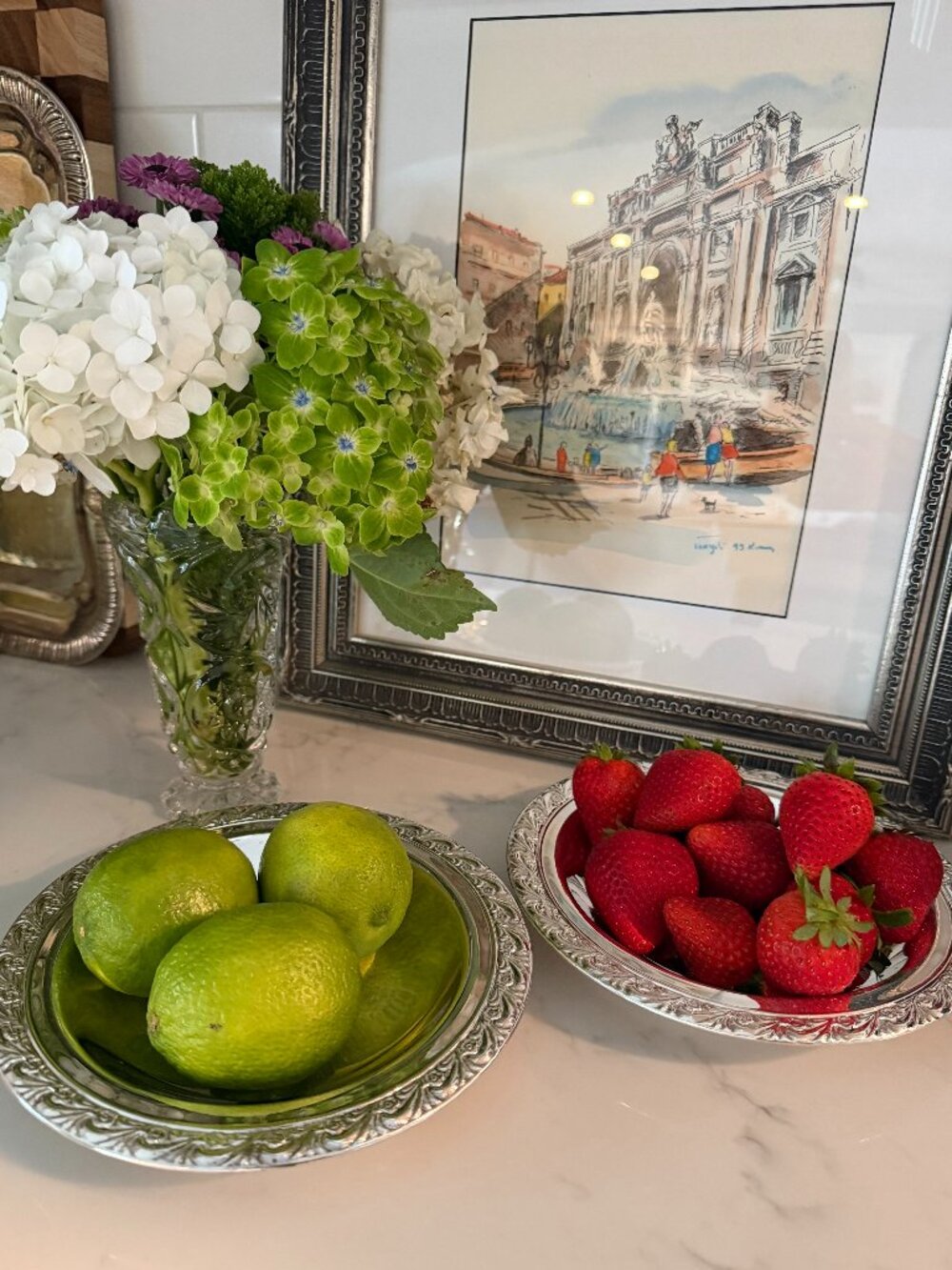 WM Rogers Silverplate Vintage Serving Bowls | Set of 2 | Floral Border